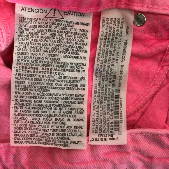 ZARA Hot Neon Pink The Boogie Pant Super Wide Leg Denim Jeans - Size 6 - Picture 12 of 13